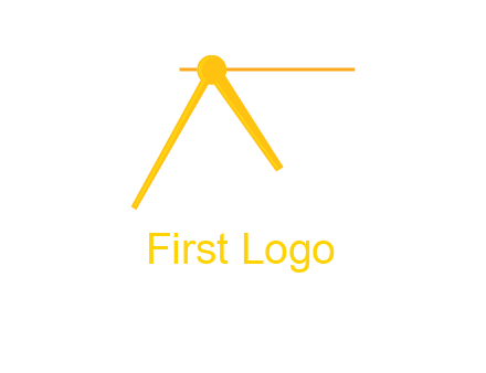 Letter A incorporate by clock pointer logo