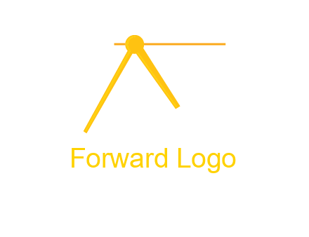 Letter A incorporate by clock pointer logo