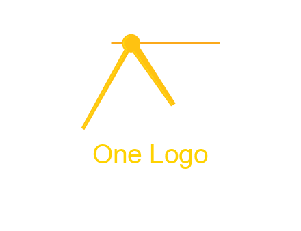 Letter A incorporate by clock pointer logo