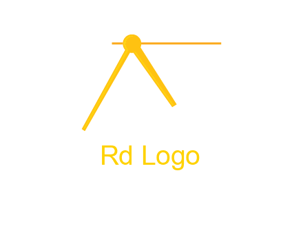 Letter A incorporate by clock pointer logo