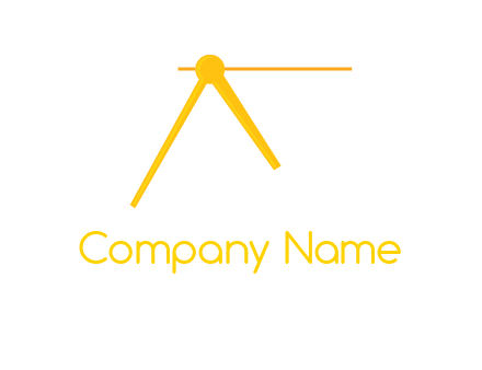 Letter A incorporate by clock pointer logo