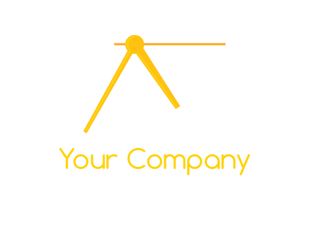 Letter A incorporate by clock pointer logo