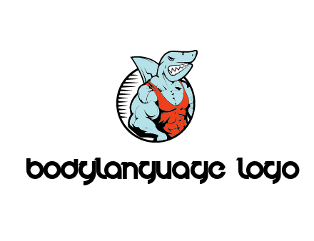 bodybuilder shark character