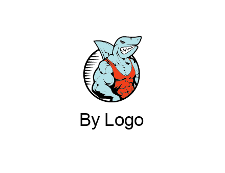 bodybuilder shark character