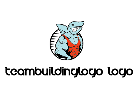 bodybuilder shark character