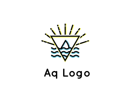 shark fin in water with inverted Illuminati triangle