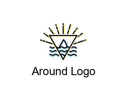 shark fin in water with inverted Illuminati triangle