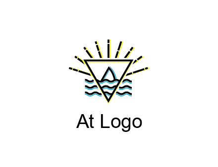shark fin in water with inverted Illuminati triangle