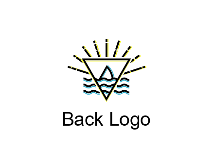 shark fin in water with inverted Illuminati triangle