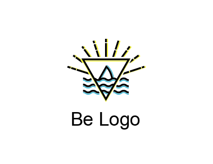 shark fin in water with inverted Illuminati triangle