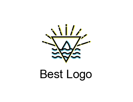 shark fin in water with inverted Illuminati triangle