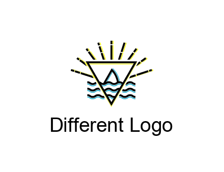 shark fin in water with inverted Illuminati triangle