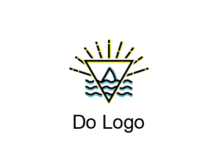 shark fin in water with inverted Illuminati triangle