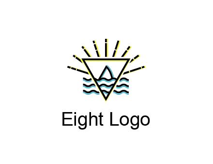 shark fin in water with inverted Illuminati triangle