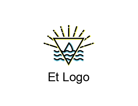 shark fin in water with inverted Illuminati triangle