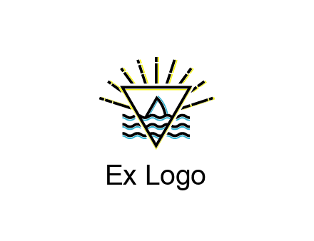 shark fin in water with inverted Illuminati triangle