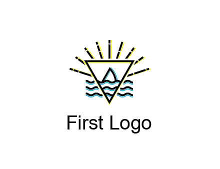 shark fin in water with inverted Illuminati triangle