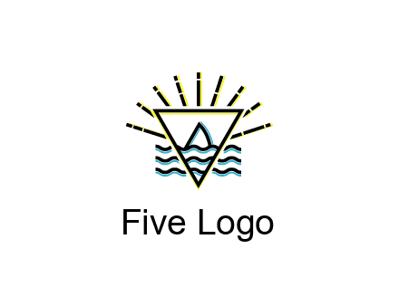 shark fin in water with inverted Illuminati triangle