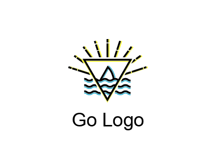 shark fin in water with inverted Illuminati triangle