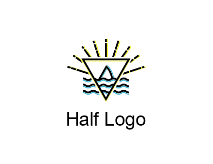 shark fin in water with inverted Illuminati triangle
