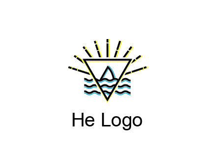shark fin in water with inverted Illuminati triangle