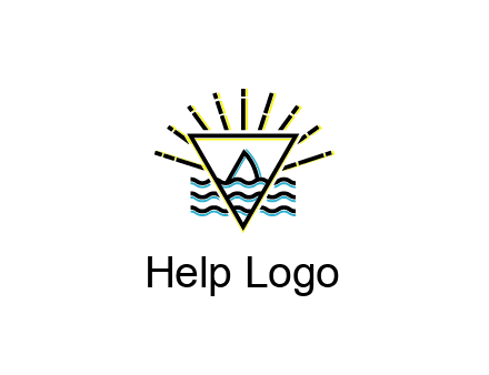 shark fin in water with inverted Illuminati triangle