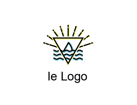shark fin in water with inverted Illuminati triangle