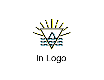 shark fin in water with inverted Illuminati triangle