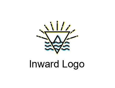 shark fin in water with inverted Illuminati triangle