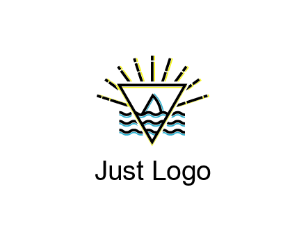 shark fin in water with inverted Illuminati triangle