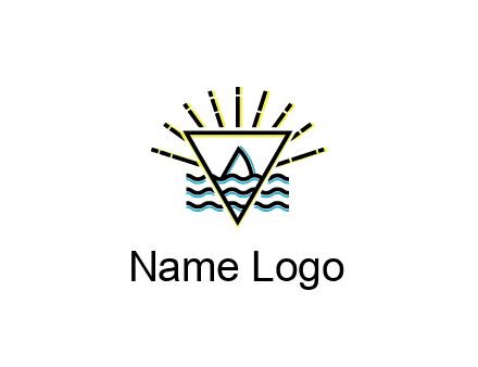 shark fin in water with inverted Illuminati triangle