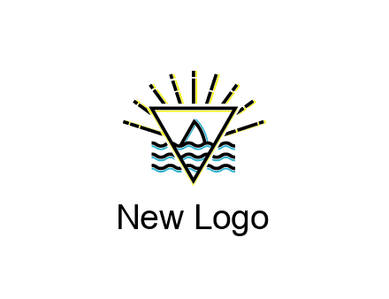 shark fin in water with inverted Illuminati triangle