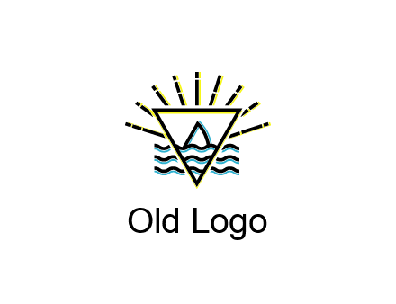 shark fin in water with inverted Illuminati triangle