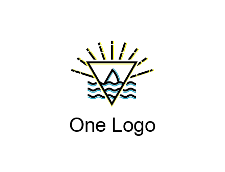 shark fin in water with inverted Illuminati triangle