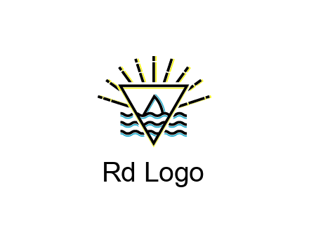 shark fin in water with inverted Illuminati triangle