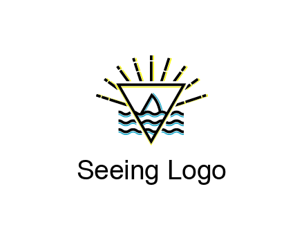 shark fin in water with inverted Illuminati triangle