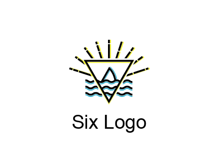 shark fin in water with inverted Illuminati triangle