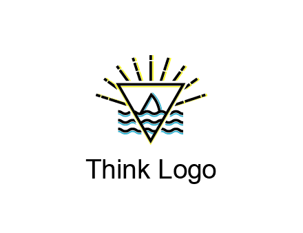shark fin in water with inverted Illuminati triangle