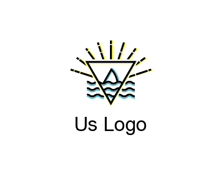 shark fin in water with inverted Illuminati triangle