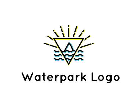 shark fin in water with inverted Illuminati triangle
