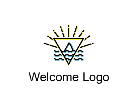 shark fin in water with inverted Illuminati triangle