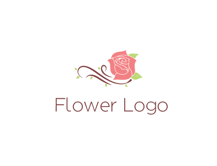 floral design logo with rose illustation