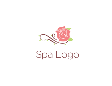 floral design logo with rose illustation