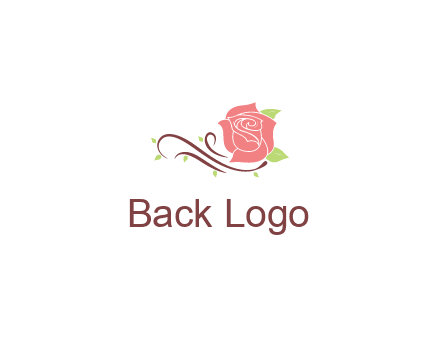 floral design logo with rose illustation