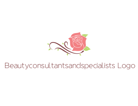 floral design logo with rose illustation