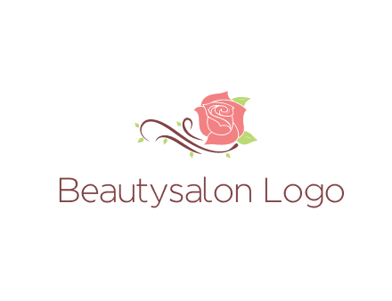 floral design logo with rose illustation