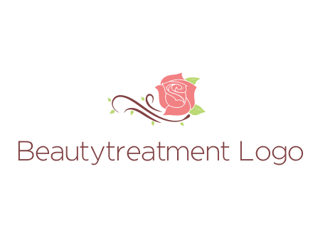 floral design logo with rose illustation