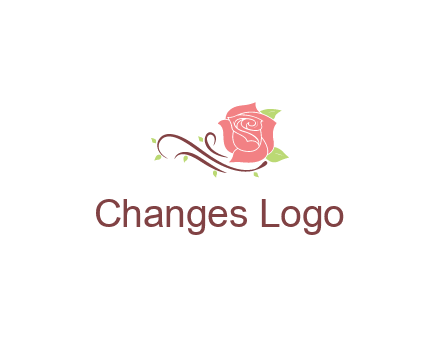 floral design logo with rose illustation