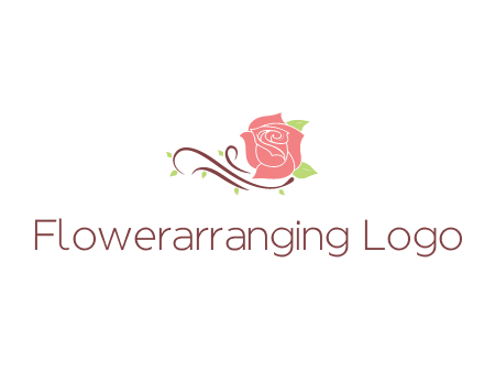 floral design logo with rose illustation