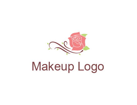 floral design logo with rose illustation